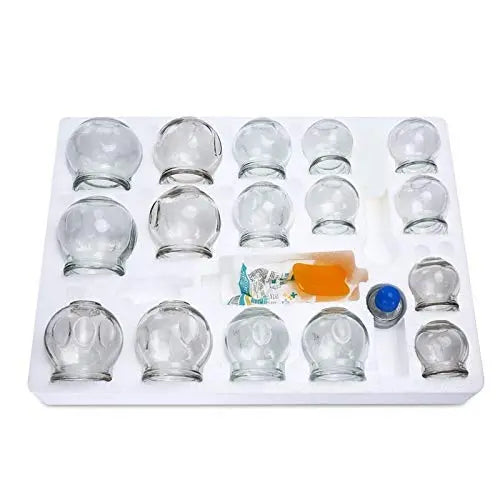 Acupressure Vacuum Fire Glass Cupping Therapy Kit  Traditional Chines