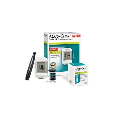 Accu Chek Instant S Glucometer Machine with 10 Test Strip Free