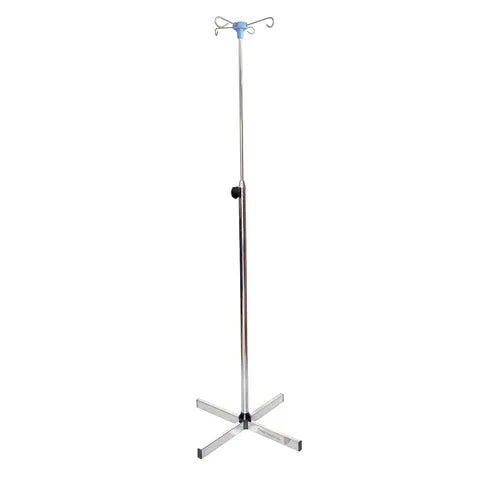 IV Stand with 4 Hooks Chrome Plated