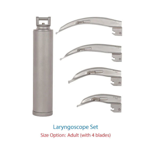 Laryngoscope Set Blade Size 2 3 and 4 Adult Macintosh Type