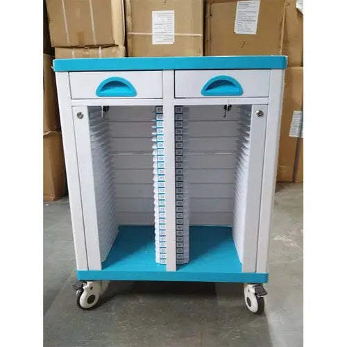 case history trolley double (50 shelves)