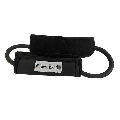 original Theraband Black Tubing Loop with Padded Cuff