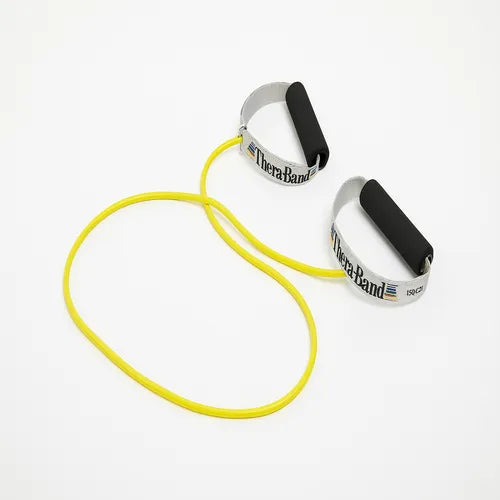 original theraband yellow tubing with soft handle