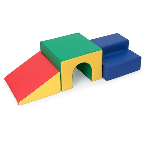 soft gym foam steps with tunnel