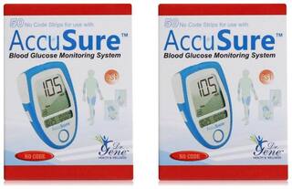 AccuSure Gene Glucometer 100 Strips (Pack of 50 x 2)