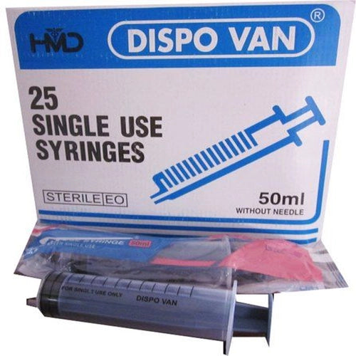 Dispovan Syringes- 50ml without needle LM (Box of 25)
