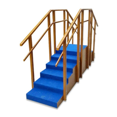 Wooden Exercise Straight Stair Case with Wooden Railing