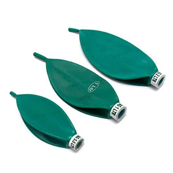 Rebreathing Bags, Green Rubber  Pack of 0.5, 1.0, 2.0 Ltrs