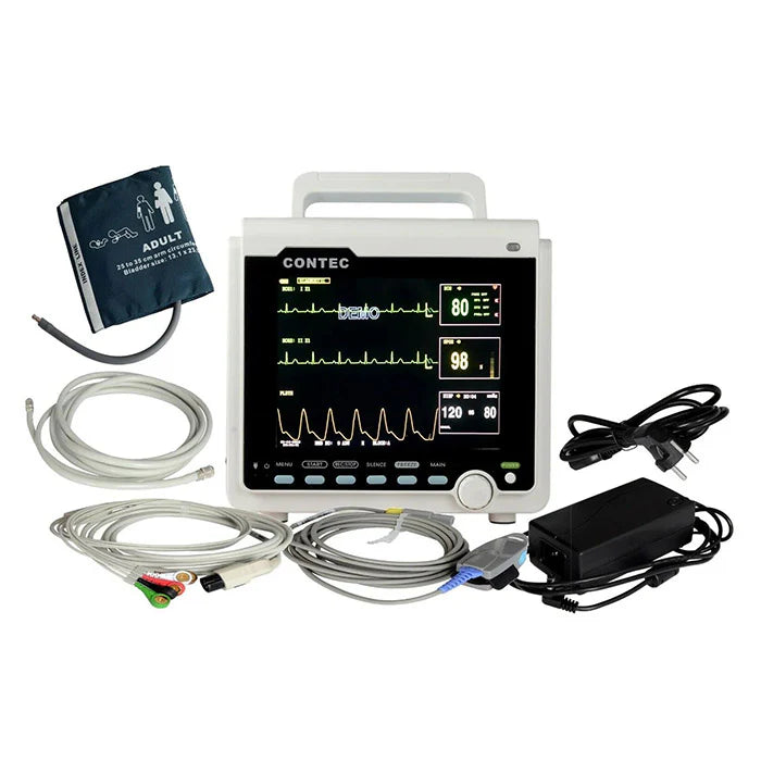 CMS6000 5 Para ICU CCU Vital Signs ECG,NIBP,SPO2,PR,TEMP 8Inch TFT color LCD