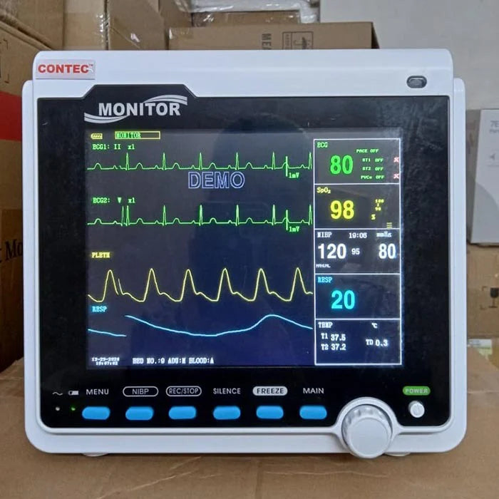 CMS6000 5 Para ICU CCU Vital Signs ECG,NIBP,SPO2,PR,TEMP 8Inch TFT color LCD