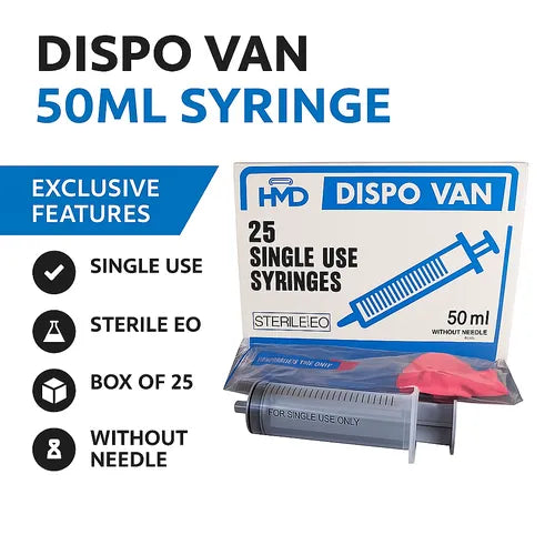 Dispovan Syringes- 50ml without needle LM (Box of 25)