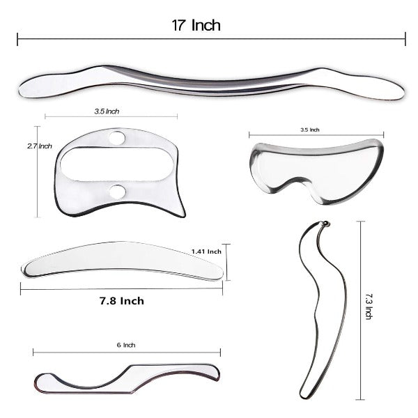 IASTM Massage Tool Set of 6 Pieces for Soft Tissue Mobilization Physical Therapy