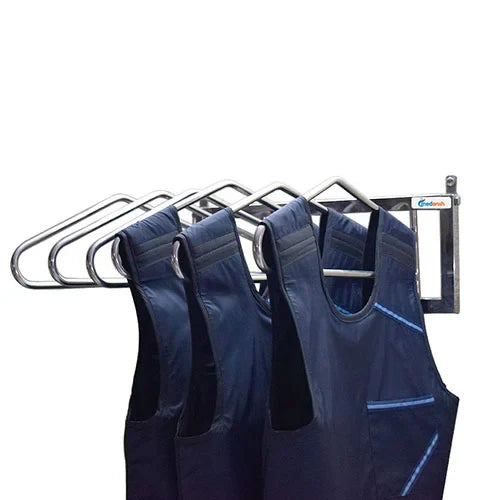 Wall Mounted Lead Apron Rack (SS 304 Grade) for Six Lead Aprons