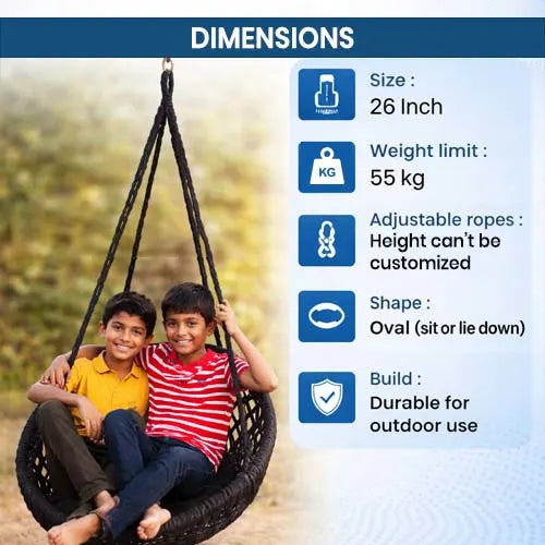 Large Round Nest Swing | Hanging Round Kids Swing