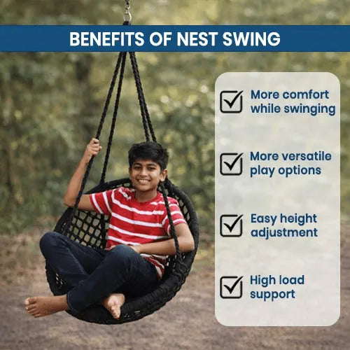 Large Round Nest Swing | Hanging Round Kids Swing