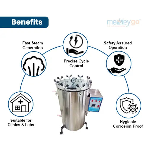 Vertical Autoclave 80L Double Walled Heavy Duty 