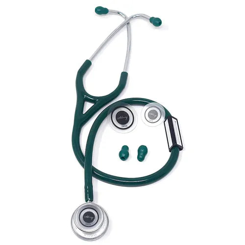 silvery III aluminium chrome ss stethoscope (Green)