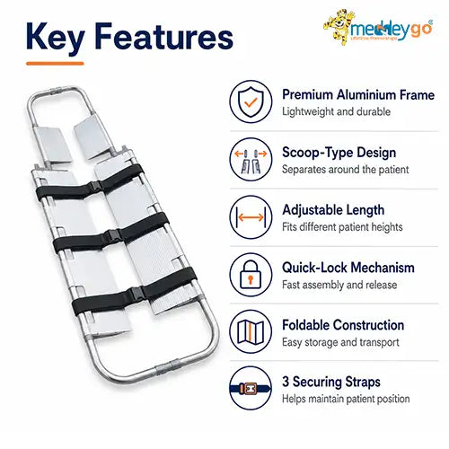 aluminium scoop stretcher 
