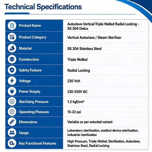 autoclave vertical ss