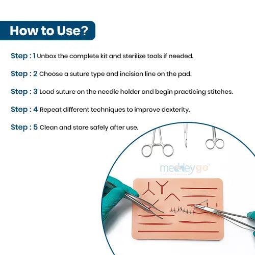 complete suture practice kit for medical students