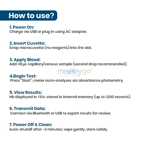 digital hemoglobin meter with reagent  how to use