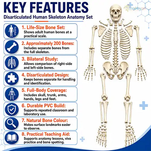 disarticulated human skeleton