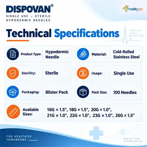 dispovan needles single use