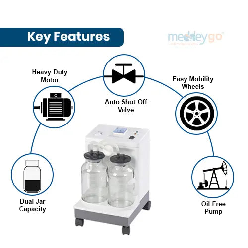 double jar suction machine electric for phlegm suction machine