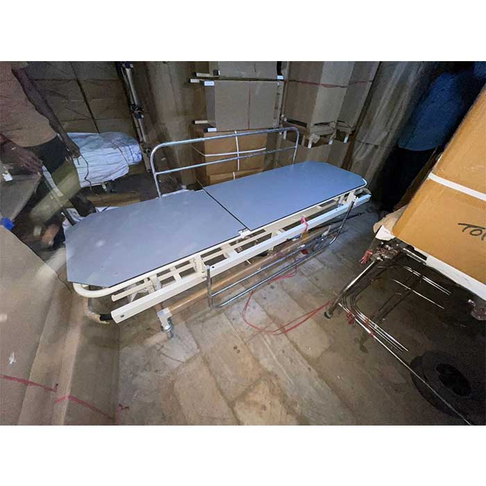 Emergency Trolley Hydraulic Collapsible Railing, ABS Wheels
