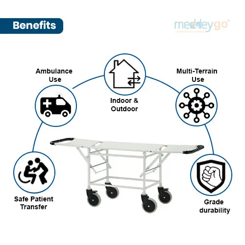 folding stretcher trolley mild steel