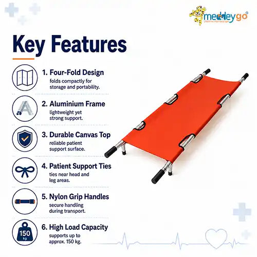 four fold stretcher   