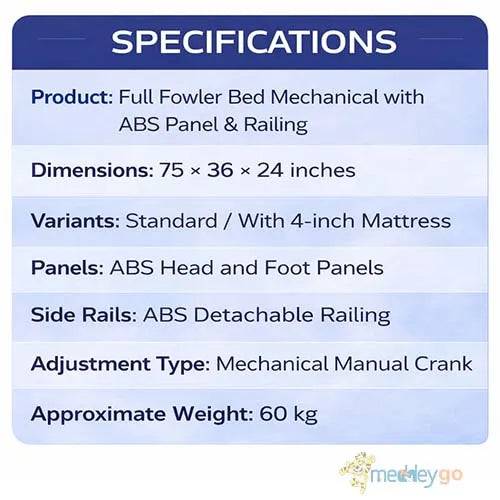 full fowler bed mechanical with abs panel  