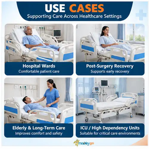 Electric 2 Function Hospital Bed with ABS Panel & Railing