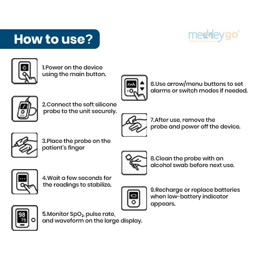 handheld pulse oximeter how to use