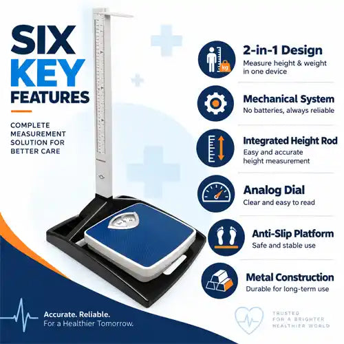 height measuring scale with mechanical