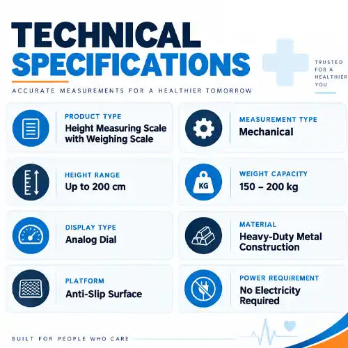 height measuring scale with mechanical