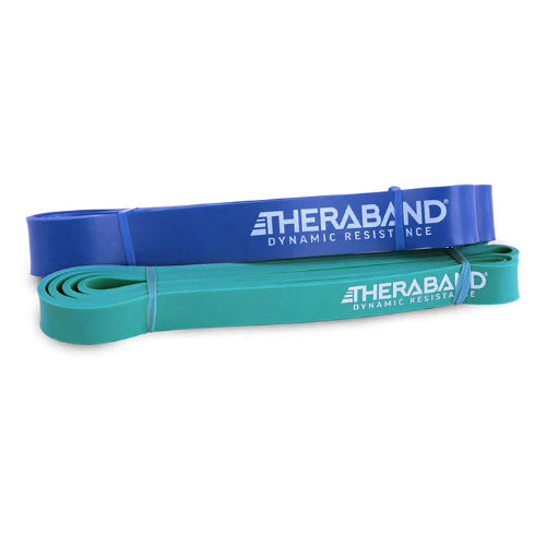 TheraBand HIgh Resistance Band Set Medium (Green) and Heavy (Blue)