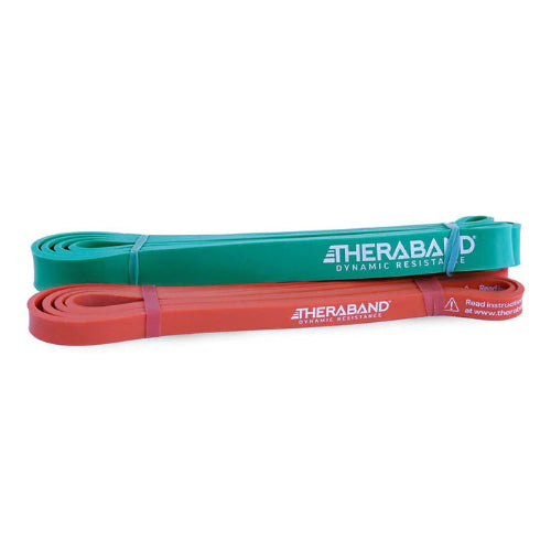 TheraBand HIgh Resistance Band Set Light (Orange) and Medium (Green)