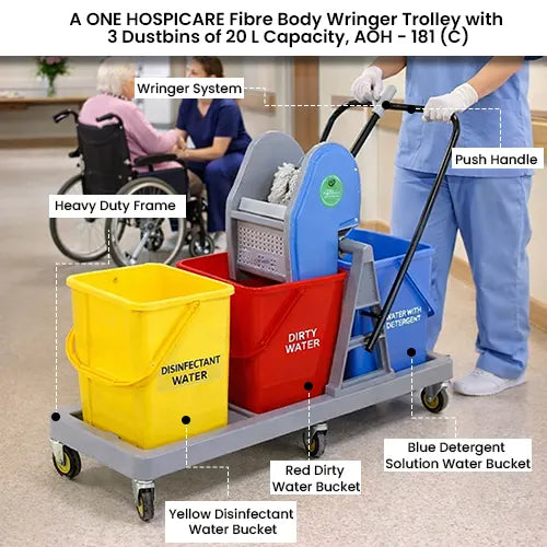 hospital cleaning trolley