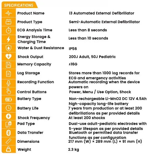 i3 automated external defibrilator