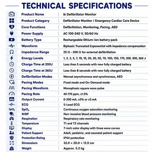 i6 defibrilator monitor meddeygo