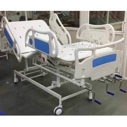 ICU Hospital Bed Mechanical 5 Function with Wheels ABS Panel and Railing and Mattress