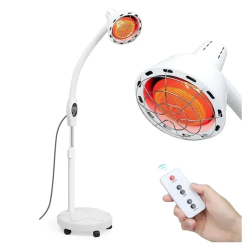 infrared lamp standing with wheels and remote