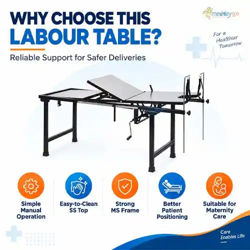 labour table mechanical with ss top