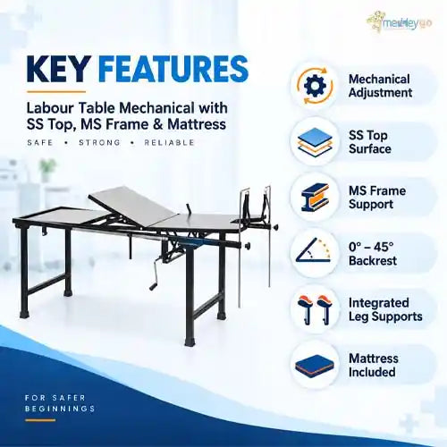 labour table mechanical with ss top