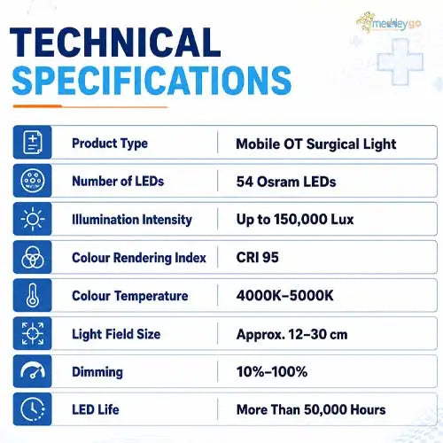  led surgical light mobile