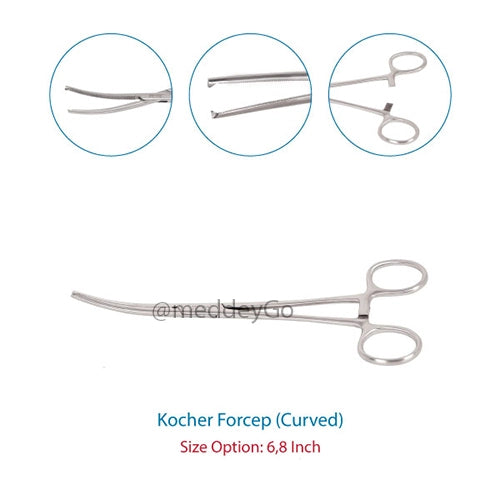 kocher artery forcep curved 6 inch ss delux quality