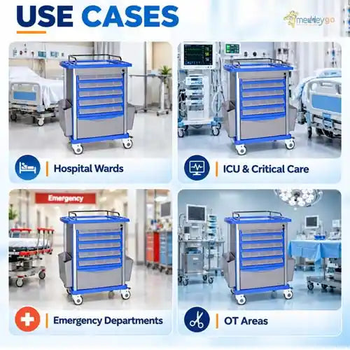 medicine trolley abs double sided