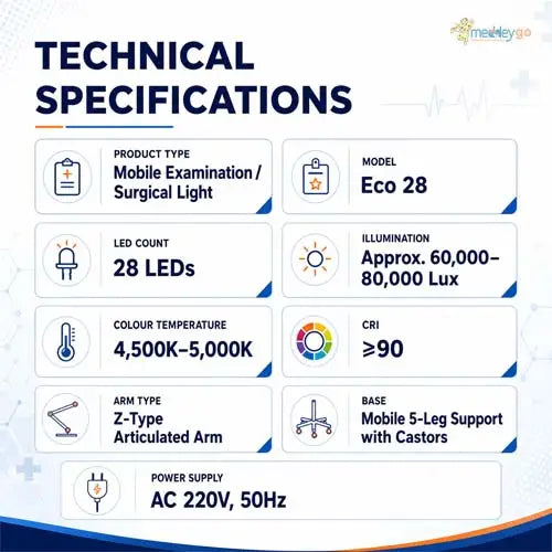 mobile examination surgical light