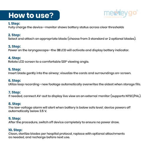 portable video laryngoscope